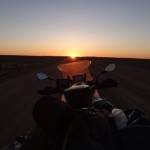 Light at the end of the world The sun sets right on the Oodnadatta Track.