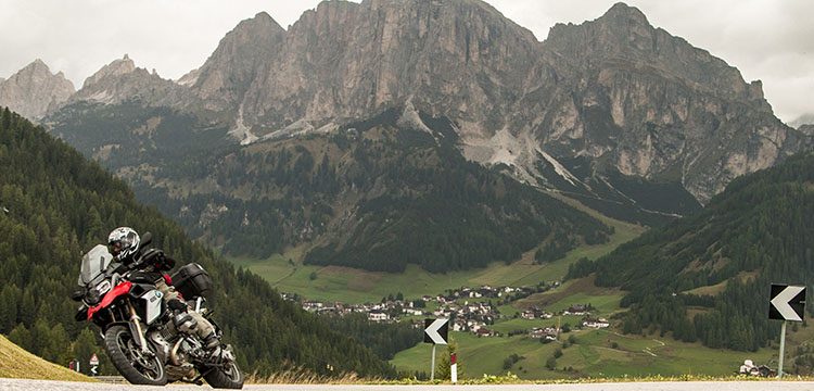 Riding in the Dolomites, Italy