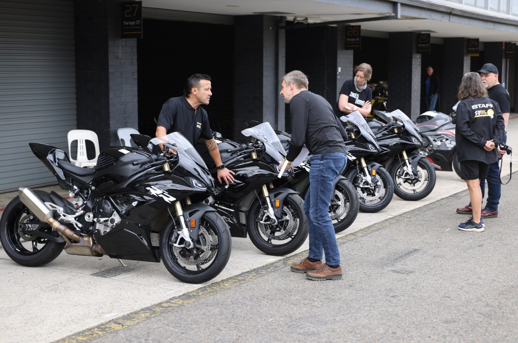 The BMW crew with a line up of bikes for hire