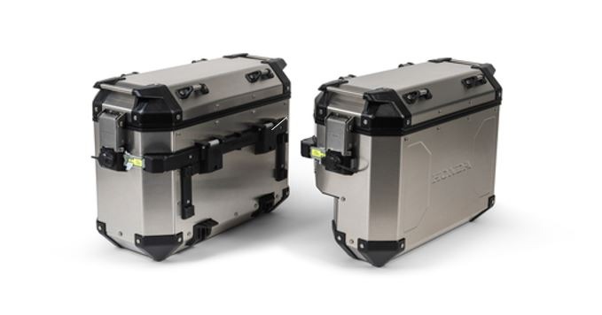 Honda’s aluminium panniers provide 33L and 37L of storage